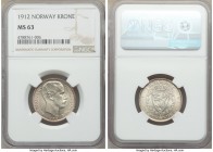 Haakon VII Krone 1912 MS63 NGC, Kongsberg mint, KM369. 

HID09801242017

© 2020 Heritage Auctions | All Rights Reserved