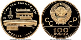 USSR gold Proof "Lenin Stadium" 100 Roubles 1978-(L) PR67 Ultra Cameo NGC, Leningrad mint, KM-Y151. Moscow Olympics issue. 

HID09801242017

© 202...