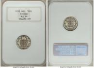 Ticino. Canton 3 Soldi 1838 MS64 NGC, KM2. Exceptionally preserved for this lesser-encountered minor issue. 

HID09801242017

© 2020 Heritage Auct...