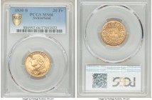 Confederation gold 20 Francs 1930-B MS66 PCGS, Bern mint, KM35.1. AGW 0.1867 oz. 

HID09801242017

© 2020 Heritage Auctions | All Rights Reserved