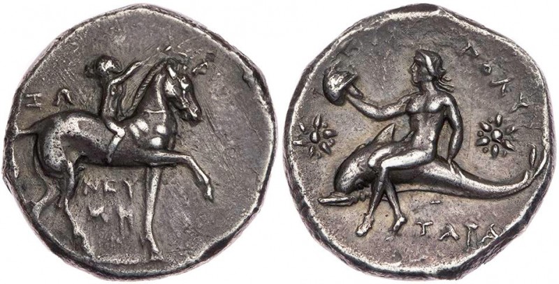 KALABRIEN TARENT
 AR-Didrachme/Nomos 281-272 v. Chr., Zo(...), Neume(...), Poly...