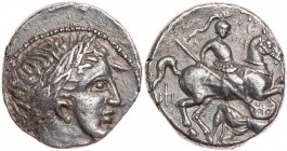 PAIONIEN
Patraos, 335-315 v. Chr. AR-Tetradrachme Bylazora Vs.: Kopf des Apollon mit Lorbeerkranz n. r., Rs.: paionischer Reiter ersticht überrittene...