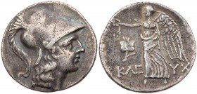 PAMPHYLIEN SIDE
 AR-Tetradrachme um 50-36 v. Chr., unter Kleuch(ares) Vs.: Kopf der Athena Sidetes mit korinthischem Helm n. r., Rs.: Nike schreitet ...