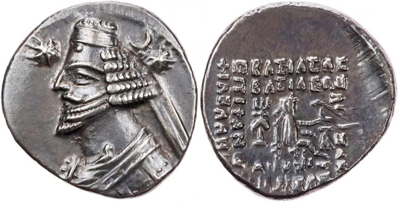 PARTHER, KÖNIGREICH DER ARSAKIDEN
Orodes II., 57-38 v. Chr. AR-Drachme Ekbatana...