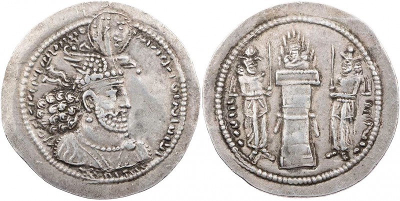 SASANIDEN
Hormazd II., 303-309 n. Chr. AR-Drachme Vs.: Büste in Ornat mit Krone...