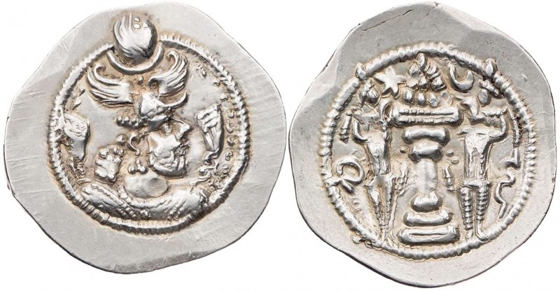 SASANIDEN
Peroz I., 457/459-484 n. Chr. AR-Drachme WH Vs.: Büste in Ornat mit K...