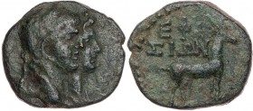 IONIEN EPHESOS
Claudius mit Agippina minor, 41-54 n. Chr. AE-Tetrachalkon Vs.: Köpfe gestaffelt n. r., Rs.: Hirsch steht n. r. BMC 203-204; SNG v. Au...