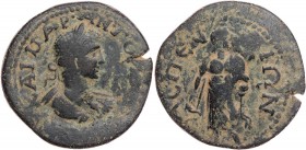 PAMPHYLIEN ASPENDOS
Gordianus III., 238-244 n. Chr. AE-Diassarion Vs.: gepanzerte und drapierte Büste mit Lorbeerkranz n. r., runder Gegenstempel mit...