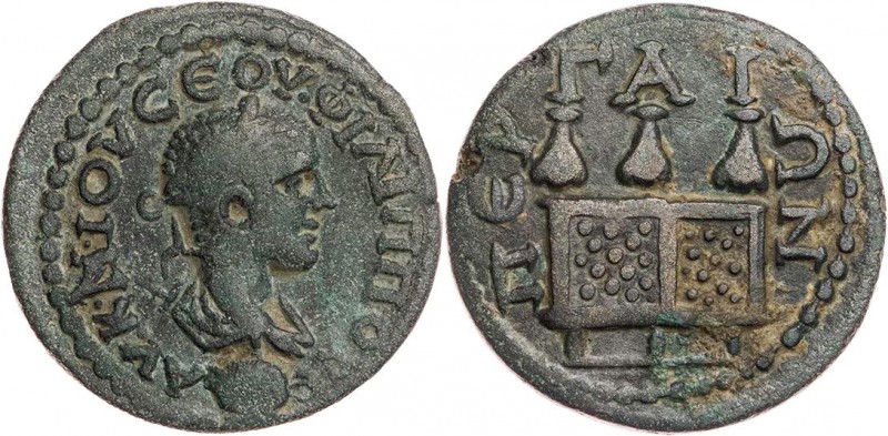 PAMPHYLIEN PERGE
Philippus II., 247-249 n. Chr. AE-Assarion Vs.: drapierte Büst...