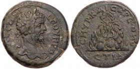 KAPPADOKIEN KAISAREIA / CAESAREA mit Smyrna
Septimius Severus, 193-211 n. Chr. AE-Diassarion 206/207 n. Chr. (= Jahr 14) Vs.: Kopf mit Lorbeerkranz n...