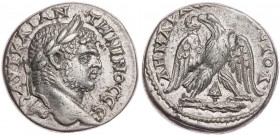 PHOENIZIEN TYROS
Caracalla, 198-217 n. Chr. AR-Tetradrachme 213-217 n. Chr. Vs.: Büste mit Lorbeerkranz n. r., Rs.: Adler steht mit Kranz im Schnabel...