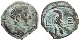 ÄGYPTEN ALEXANDRIA
Tiberius, 14-37 n. Chr. AE-Hemiobol 18/19 n. Chr. (= Jahr 5) Vs.: Kopf n. r., Rs.: Adler steht n. l., im Feld Jahresangabe Dattari...