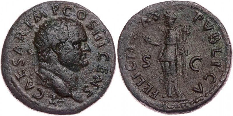 RÖMISCHE KAISERZEIT
Titus als Caesar, 69-79 n. Chr. AE-Dupondius 74 n. Chr. Rom...