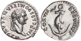 RÖMISCHE KAISERZEIT
Domitianus, 81-96 n. Chr. AR-Denar 81 n. Chr. Rom Vs.: IMP CAES DOMITIANVS AVG P M, Büste mit Lorbeerkranz n. r., Rs.: COS VII DE...