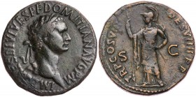 RÖMISCHE KAISERZEIT
Domitianus, 81-96 n. Chr. AE-Sesterz 82 n. Chr. Rom Vs.: IMP CAES DIVI VESP F DOMITIAN AVG P M, Kopf mit Lorbeerkranz n. r., Rs.:...