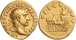 RÖMISCHE KAISERZEIT
Traianus, 98-117 n. Chr. AV-Aureus 103 n. Chr. Rom Vs.: IMP. NER. TRAIAN AVG · GER · DACICVS, Büste mit Aegis und Lorbeerkranz n....