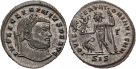 RÖMISCHE KAISERZEIT
Licinius I., 308-324 n. Chr. BI-Follis 313 n. Chr. Siscia, 3. Offizin Vs.: IMP LIC LICINIVS P F AVG, Kopf mit Lorbeerkranz n. r.,...