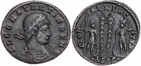RÖMISCHE KAISERZEIT
Constans als Caesar, 333-337 n. Chr. AE-Follis Siscia, 1. Offizin Vs.: FL CONSTANTIS BEA C, gepanzerte und drapierte Büste mit Lo...