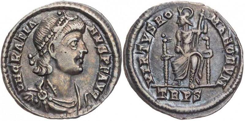 RÖMISCHE KAISERZEIT
Gratianus, 367-383 n. Chr. AR-Siliqua 378-383 n. Chr. Trier...