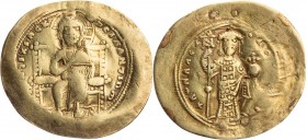 BYZANZ
Konstantinos X. Dukas, 1059-1067. AV-Histamenon Nomisma Konstantinopolis Vs.: Christos Pantokrator thront v. v., Rs.: Konstantinos X. steht in...