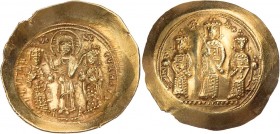 BYZANZ
Romanos IV. Diogenes, 1068-1071. AV-Histamenon Nomisma Konstantinopolis Vs.: Christos Pantokrator krönt Romanos und Eudokia, Rs.: Michael (VII...