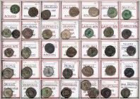 Lot, römische Münzen Antoniniane der Soldatenkaiserzeit, darunter Gallienus, Valerianus II., Saloninus Caesar, Claudius Gothicus, Quintillus, Aurelian...