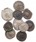 Lot, römische Münzen Antoniniane des Gallischen Sonderreiches: Postumus (6), Victorinus (2), Tetricus I., Tetricus II. 10 Stück meist ss