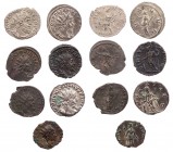 Lot, römische Münzen Antoniniane des Gallischen Sonderreiches: Postumus (2), Marius, Victorinus (2), Tetricus I., Tetricus II. 7 Stück ss, ss-vz