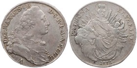 BAYERN HERZOGTUM, SEIT 1623 KURFÜRSTENTUM, SEIT 1806 KÖNIGREICH
Maximilian III. Joseph, 1745-1777. Madonnentaler 1772 A Amberg Vs.: Brustbild n. r., ...