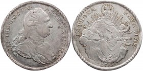 BAYERN HERZOGTUM, SEIT 1623 KURFÜRSTENTUM, SEIT 1806 KÖNIGREICH
Karl Theodor, 1777-1799. Madonnentaler 1781 Vs.: Brustbild n. r., am Armabschnitt Sig...