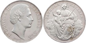 BAYERN HERZOGTUM, SEIT 1623 KURFÜRSTENTUM, SEIT 1806 KÖNIGREICH
Ludwig II., 1864-1886. Vereinstaler 1870 v. C. Voigt Madonna AKS 176; J. 107; Thun 10...