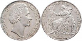 BAYERN HERZOGTUM, SEIT 1623 KURFÜRSTENTUM, SEIT 1806 KÖNIGREICH
Ludwig II., 1864-1886. Siegestaler 1871 v. J. Ries AKS 188; J. 110; Thun 107. kl. Ran...