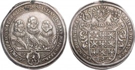 BRANDENBURG IN FRANKEN BRANDENBURG-ANSBACH, MARKGRAFSCHAFT
Friedrich, Albert und Christian, 1625-1634. Taler 1629 Nürnberg Vs.: drei Hüftbilder über ...