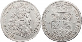 BRANDENBURG - PREUSSEN BRANDENBURG, MARKGRAFSCHAFT UND KURFÜRSTENTUM
Friedrich III., 1688-1701. 2/3 Taler 1692 LCS Berlin Vs.: geharnischte Büste n. ...