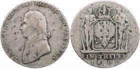 BRANDENBURG - PREUSSEN PREUSSEN, KÖNIGREICH
Friedrich Wilhelm III., 1797-1840. Taler 1802 A AKS 10; J. 29; Thun 242; Olding 102; Dav. 755. fast ss