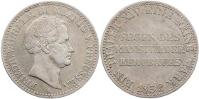 BRANDENBURG - PREUSSEN PREUSSEN, KÖNIGREICH
Friedrich Wilhelm III., 1797-1840. Ausbeutetaler 1832 A AKS 18; J. 63; Thun 251; Olding 184. ss