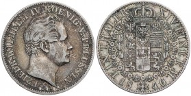 BRANDENBURG - PREUSSEN PREUSSEN, KÖNIGREICH
Friedrich Wilhelm IV., 1840-1861. Taler 1846 A AKS 74; J. 73; Thun 256; Olding 305. ss