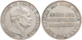 BRANDENBURG - PREUSSEN PREUSSEN, KÖNIGREICH
Friedrich Wilhelm IV., 1840-1861. Ausbeutetaler 1855 A AKS 77; J. 81; Thun 261; Olding 309. kl. Kratzer, ...