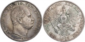 BRANDENBURG - PREUSSEN PREUSSEN, KÖNIGREICH
Wilhelm I., 1861-1888. Vereinstaler 1865 A AKS 99; J. 96; Thun 270; Olding 405. ss