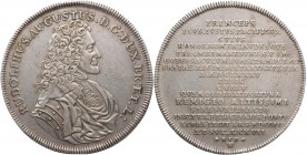 BRAUNSCHWEIG UND LÜNEBURG BRAUNSCHWEIG-WOLFENBÜTTEL, FÜRSTENTUM
Rudolf August und Anton Ulrich, 1685-1704. Taler 1704 HCH Braunschweig Auf den Tod vo...