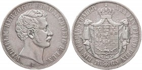 BRAUNSCHWEIG UND LÜNEBURG BRAUNSCHWEIG-WOLFENBÜTTEL, FÜRSTENTUM
Wilhelm, 1831-1884. Taler 1865 B AKS 81; J. 257; Thun 123. Vs. kl. Kratzer, ss