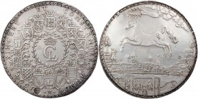 BRAUNSCHWEIG UND LÜNEBURG BRAUNSCHWEIG-LÜNEBURG-CELLE, FÜRSTENTUM
Christian Ludwig, 1648-1665. Löser zu 3 Reichstalern 1664 Clausthal Ausbeute der Ha...