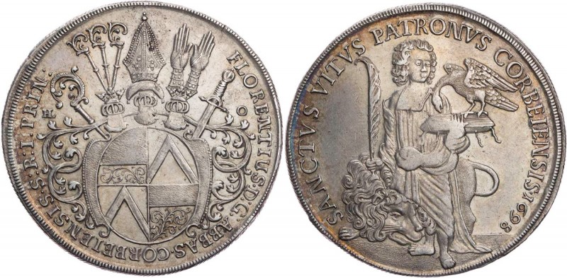 CORVEY ABTEI
Florenz von der Velde, 1696-1714. Reichstaler 1698 (geprägt 1703) ...