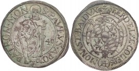 MÜNSTER BISTUM
Ferdinand von Bayern, 1612-1650. Doppelschilling (1/14 Taler) 1640 Münster, Mzz. Vogel Vs.: St. Paulus steht mit Schwert und Buch v. v...