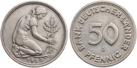 BUNDESREPUBLIK DEUTSCHLAND
 50 Pfennig 1950 G J. 379. ss-vz