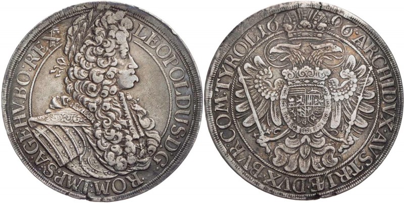 RÖMISCH-DEUTSCHES REICH
Leopold I., 1657-1705. Taler 1696 Wien Vs.: belorbeerte...