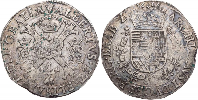 BELGIEN BRABANT
Albert und Isabella, 1598-1621. Patagon 1616 Antwerpen Vs.: bur...