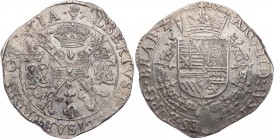 BELGIEN BRABANT
Albert und Isabella, 1598-1621. Patagon 1619 Antwerpen Vs.: burgundisches Kreuz mit anhängendem Kleinod vom Goldenen Vlies, daneben b...