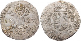 BELGIEN BRABANT
Philipp IV. von Spanien, 1621-1665. 1/2 Patagon 1627 Maastricht Vs.: burgundisches Kreuz mit anhängendem Kleinod vom Goldenen Vlies, ...