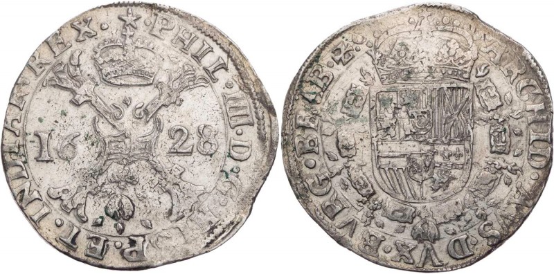 BELGIEN BRABANT
Philipp IV. von Spanien, 1621-1665. Patagon 1628 Maastricht Vs....